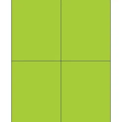 Outlet Tape Logic ® Rectangle Laser Labels, 4 1/4" x 5 1/2", Fluorescent Green, 400/Case (LL183GN)