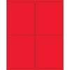 Hot Tape Logic ® Rectangle Laser Labels, 4" x 5", Fluorescent Red, 400/Case (LL181RD)