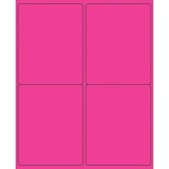 Best Tape Logic ® Rectangle Laser Labels, 4" x 5", Fluorescent Pink, 400/Case (LL181PK)