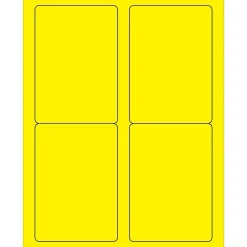 Outlet Tape Logic ® Rectangle Laser Labels, 3 1/2" x 5", Fluorescent Yellow, 400/Case (LL176YE)