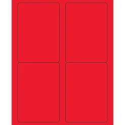 Sale Tape Logic ® Rectangle Laser Labels, 3 1/2" x 5", Fluorescent Red, 400/Case (LL176RD)