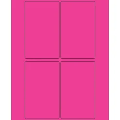 Outlet Tape Logic ® Rectangle Laser Labels, 3" x 5", Fluorescent Pink, 400/Case (LL175PK)