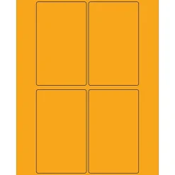 Tape Logic ® Rectangle Laser Labels, 3" x 5", Fluorescent Orange, 400/Case (LL175OR)