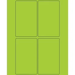 Online Tape Logic ® Rectangle Laser Labels, 3" x 5", Fluorescent Green, 400/Case (LL175GN)