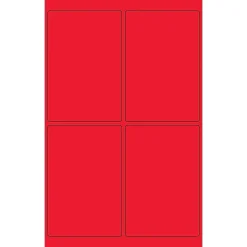 Labels|Tape Logic ® Rectangle Laser Labels, 4" x 6", Fluorescent Red, 400/Case (LL186RD)