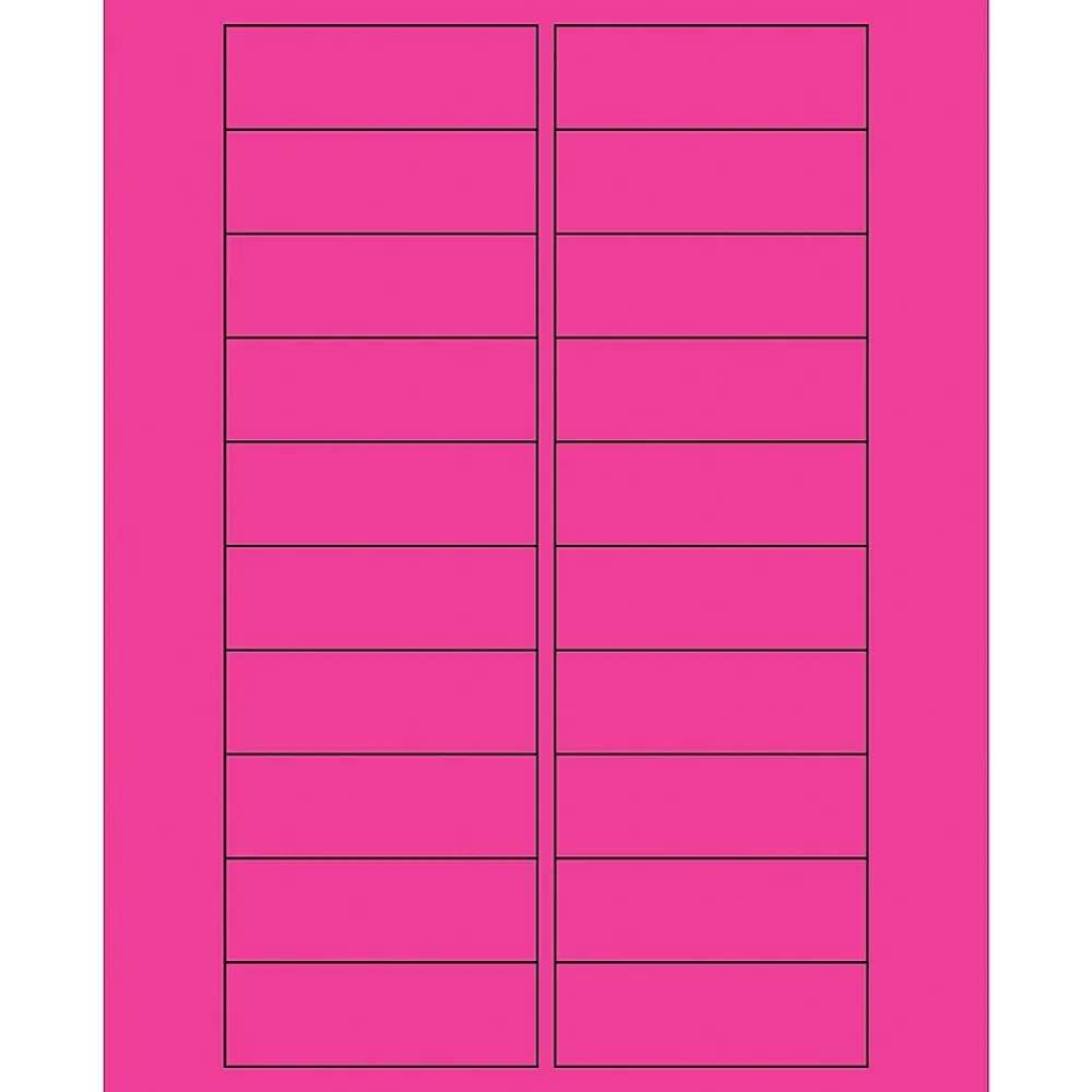 Labels|Tape Logic Rectangle Laser Labels, 3" x 1", Fluorescent Pink, 2000/Case (LL174PK)