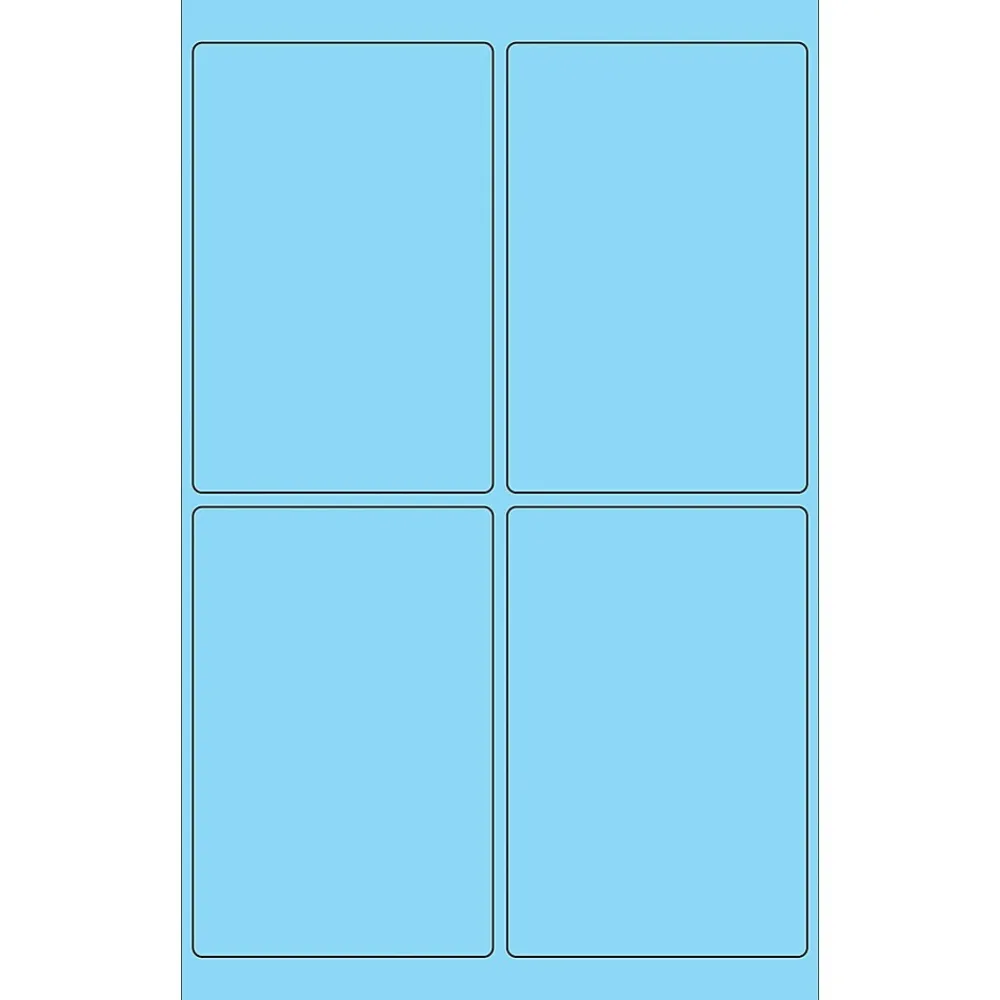 Labels|Tape Logic Rectangle Laser Labels, 4" x 6", Pastel Blue, 400/Case (LL186BE)