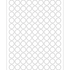Labels|Tape Logic ® Removable Circle Laser Labels, 3/4", White, 10800/Case (LL294)