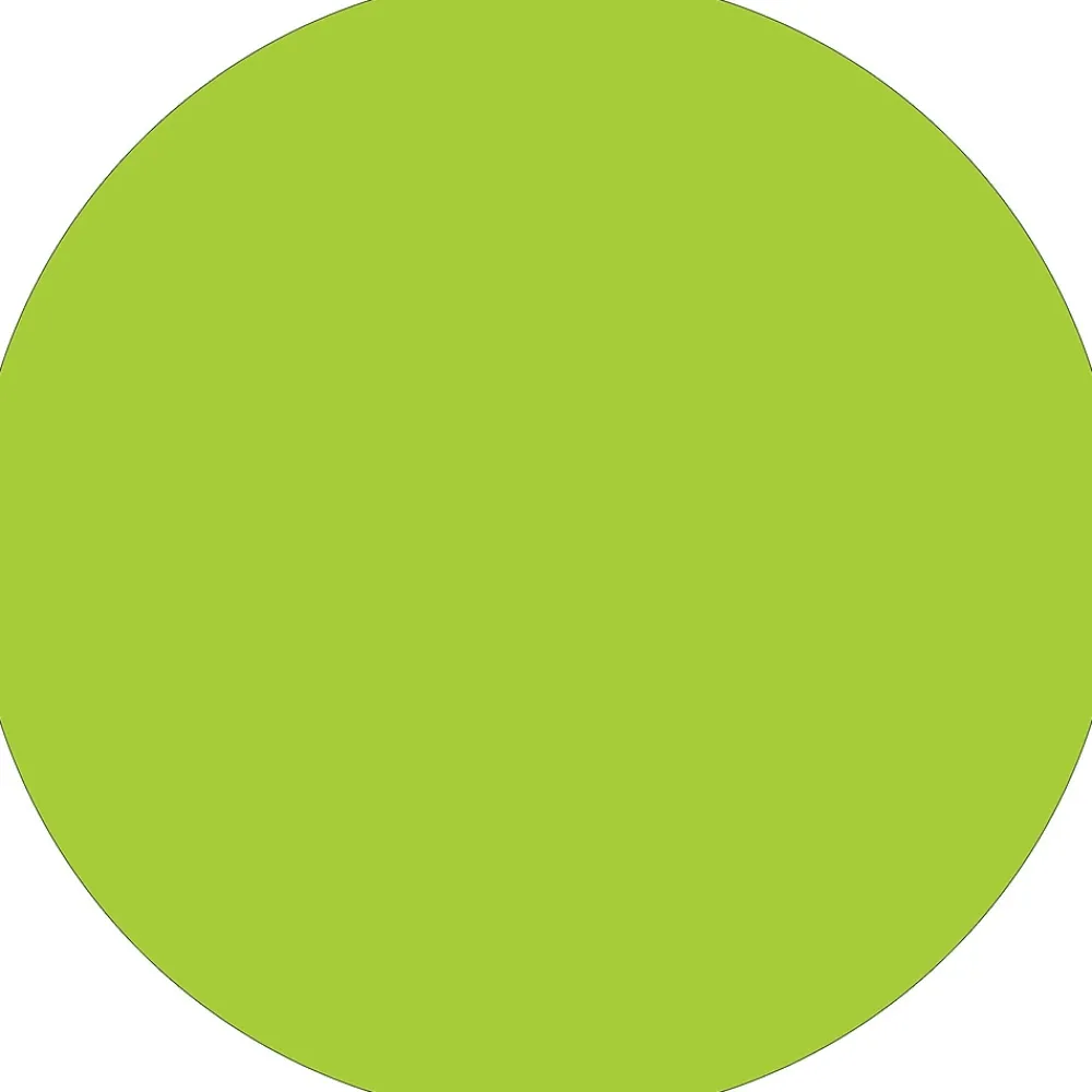 Labels|Tape Logic Removable Labels, 1" Circle, Fluorescent Green, 500 /Roll (DL1389FG)