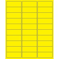 Labels|Tape Logic ® Removable Rectangle Laser Labels, 2 5/8" x 1", Fluorescent Yellow, 3000/Case (LL405YE)