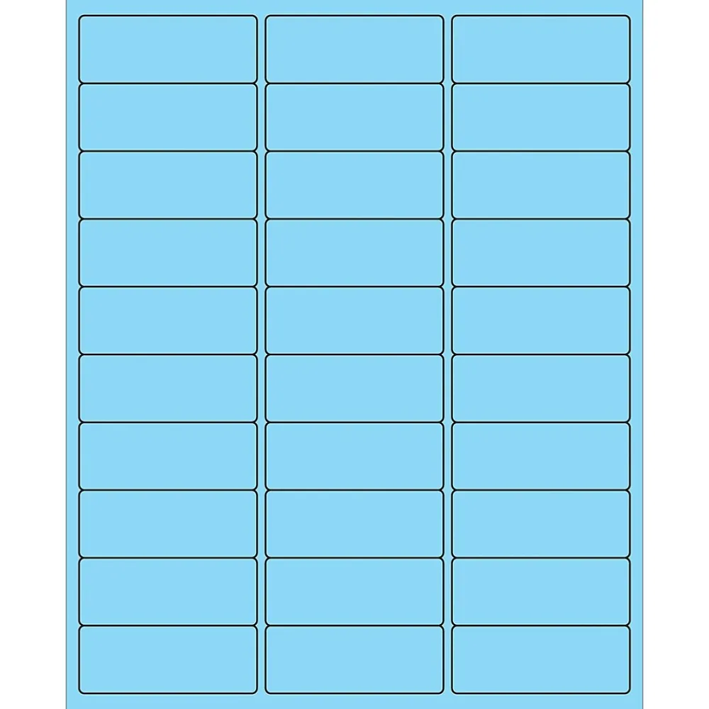 Labels|Tape Logic ® Removable Rectangle Laser Labels, 2 5/8" x 1", Pastel Blue, 3000/Case (LL405BE)
