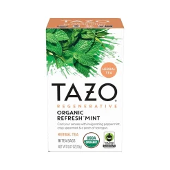 Tazo Refresh Mint Herbal Tea, Tea Bag, 0.67 Oz., 16/Box (10794522003508)