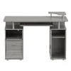 Corner Desks*Techni Mobili Complete Computer Workstation Desk With Storage, Gray (RTA-8211-GRY)