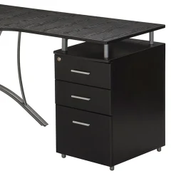 Corner Desks*Techni Mobili Modern L-Shaped Computer Desk with File Cabinet, Espresso (RTA-4804L-ES)