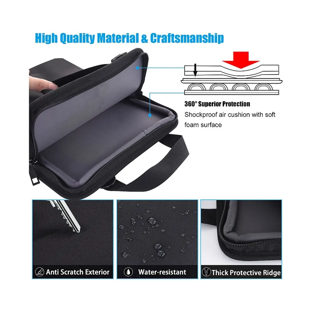 9.7"-12" Water Resistant Vertical Laptop Sleeve, Shock-Absorbing, Black (TP-BK-VR11)<TechProtectus Discount