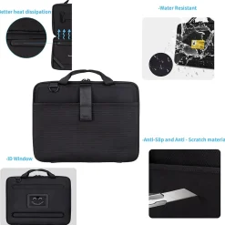 Carrying Laptop Case, Black, Vinyl (TP-BK-CC11)<TechProtectus Outlet