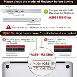 Hard-Shell Laptop Sleeve with Keyboard Cover, Black, (TP-BK-MA13M2)<TechProtectus Online