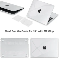 Hard-Shell Laptop Sleeve with Keyboard Cover, Crystal Clear, (TP-CYC-K-MA13M2)<TechProtectus Clearance