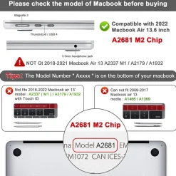 Hard-Shell Laptop Sleeve with Keyboard Cover, Crystal Clear, (TP-CYC-K-MA13M2)<TechProtectus Clearance