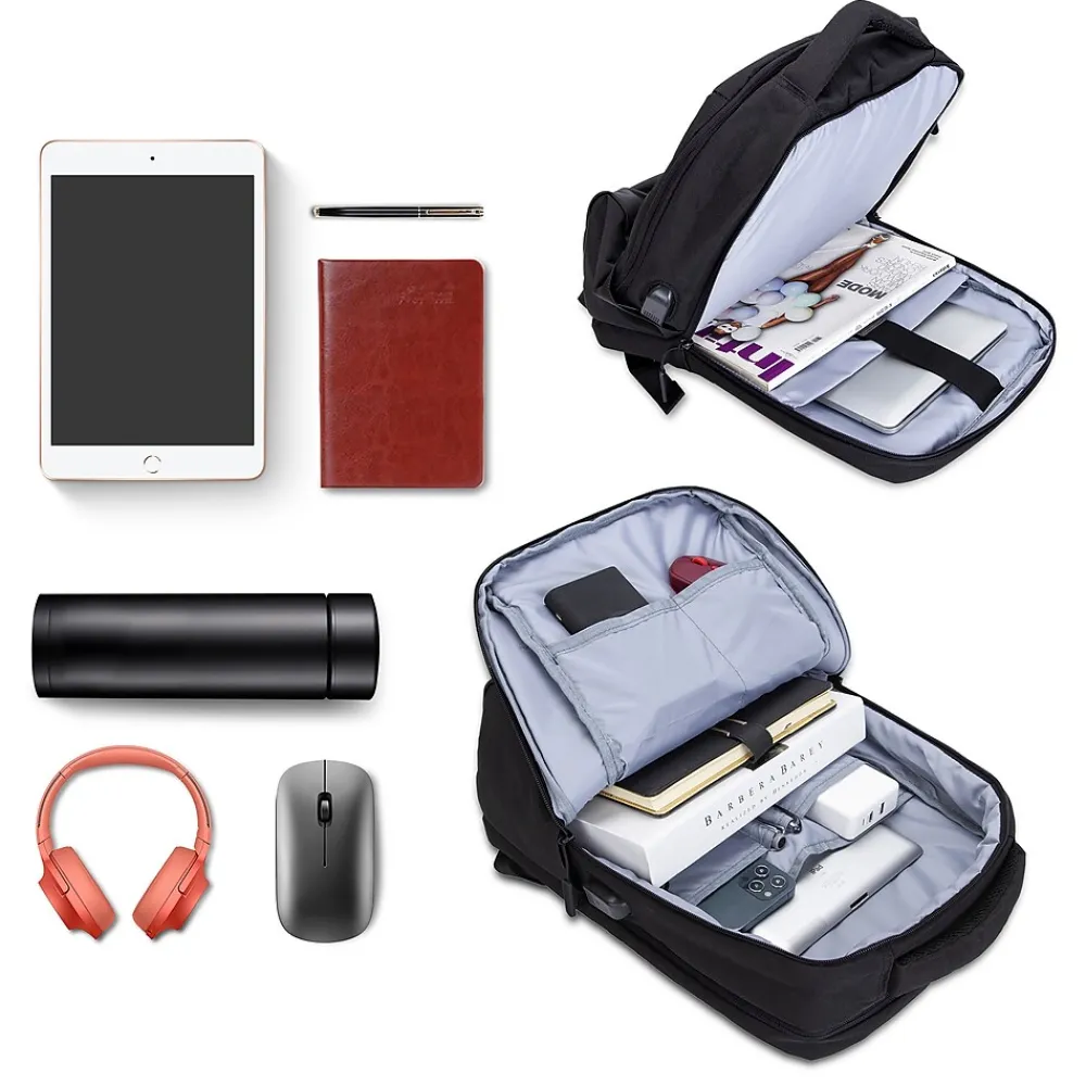 Laptop Backpack, Black, Nylon (TP-BK-BP15)<TechProtectus Sale