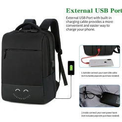 Laptop Backpack, Black, Nylon (TP-BK-BP15)<TechProtectus Sale