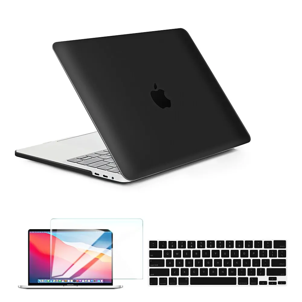 Laptop Case with Keyboard Cover and Screen Protector, Black, Plastic (TP-BK-K-MA13M1)<TechProtectus Discount