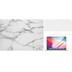 Laptop Case with Keyboard Cover and Screen Protector, White Marble, Plastic (TP-WM-K-MP14M1)<TechProtectus Online