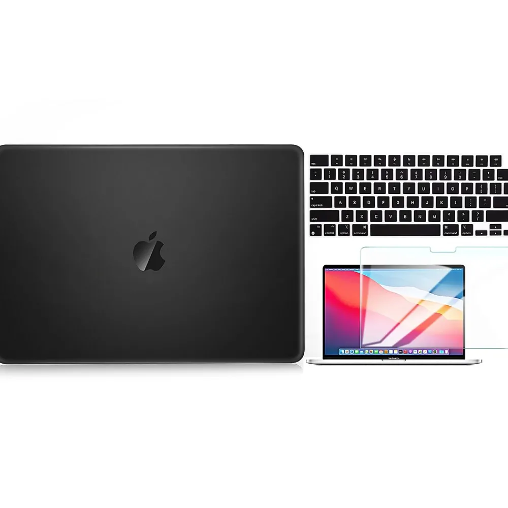 Laptop Case with Keyboard Cover and Screen Protector, Black, Plastic (TP-BK-K-MP14M1)<TechProtectus