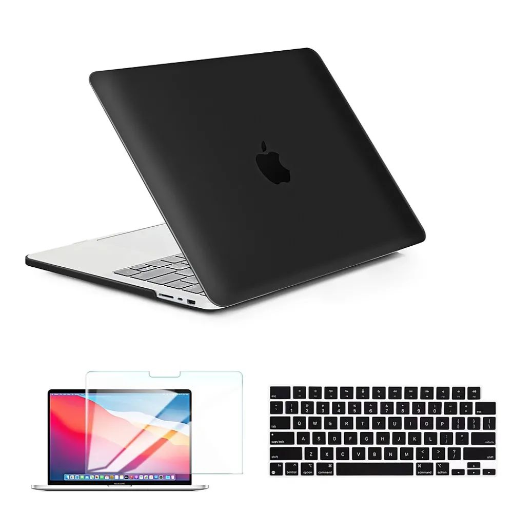 Laptop Case with Keyboard Cover and Screen Protector, Black, Plastic (TP-BK-K-MP14M1)<TechProtectus