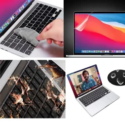 Laptop Case with Keyboard Cover and Screen Protector, Black, Plastic (TP-BK-K-MP14M1)<TechProtectus