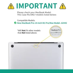 Laptop Case with Keyboard Cover and Screen Protector, Black, Plastic (TP-BK-K-MP14M1)<TechProtectus