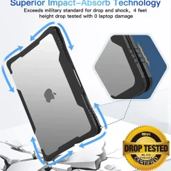 Rugged Laptop Sleeve with Keyboard Cover for Apple 13.6 Macbook Air 2022 M2, Clear (TP-RCL-MA13M2)<TechProtectus Best