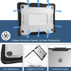 Rugged Laptop Sleeve with Keyboard Cover for Apple 13.6 Macbook Air 2022 M2, Clear (TP-RCL-MA13M2)<TechProtectus Best