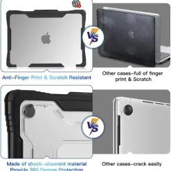 Rugged Laptop Sleeve with Keyboard Cover for Apple 13.6 Macbook Air 2022 M2, Clear (TP-RCL-MA13M2)<TechProtectus Best