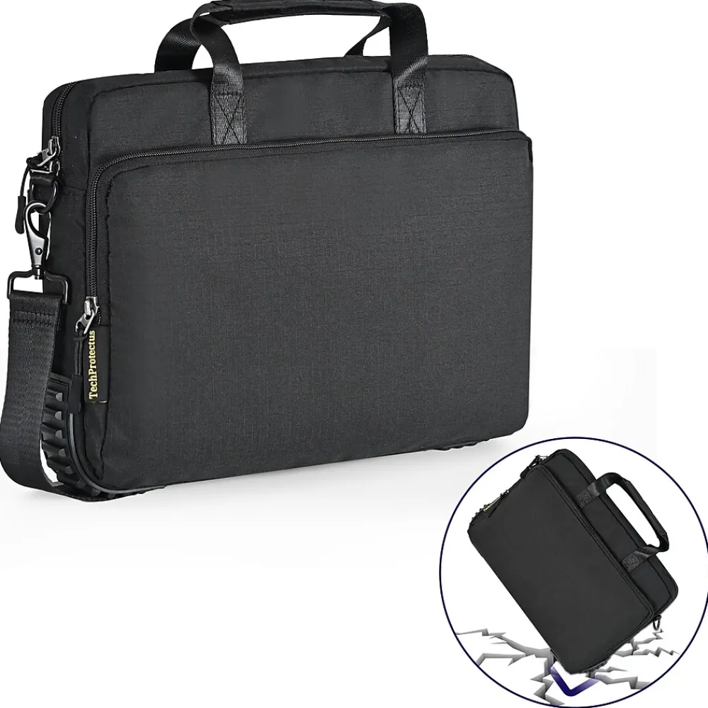 Shockproof Laptop Briefcase for 11-13" Laptops, Black (RTP-BK-BC13)<TechProtectus Clearance