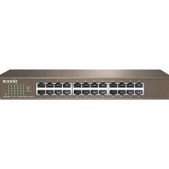 Tenda TEG1024D 24-Port Gigabit Ethernet Unmanaged Switch, Up to 2000 Mbps, Brown (TEG1024D)