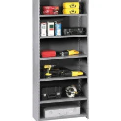 Shelving*Tennsco Closed Starter 7-Shelf Shelving Unit, Supports 5,250 lb., Medium Grey, 87"H x 36"W x 24"D