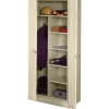 Storage Cabinets*Tennsco Deluxe Combination Storage Cabinet, 6-Shelf, 1 Closet, Putty, 78"H x 36"W x 18"D