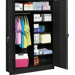 Storage Cabinets*Tennsco Jumbo 78" Steel Combination Cabinet with Five Shelves, (J2478SUC-BK) Black