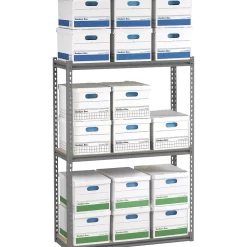 Shelving*Tennsco Z-Line Record Archive Shelving Unit, Supports 6,000 lb., Medium Grey, 60"H x 69"W x 30"D