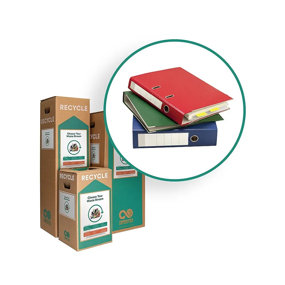 Cardboard Binders and Presentation Materials Recycling Box, 21 Gallon, White and Green (176)<TerraCycle Hot