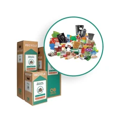 Cardboard Kitchen Separation Recycling Box, 36 Gallon, White and Green (790)<TerraCycle Outlet