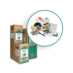 Cardboard Office Separation Recycling Box, 10.5 Gallon, White and Green (792)<TerraCycle Discount