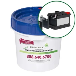 Plastic EasyPak Lead Acid Battery Recycling Container, 2.5 Gallon, White (510-2350)<Terracycle Regulated Waste Sale