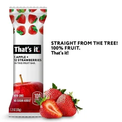 Thats it. THAT'S IT Gluten Free Apple & Strawberry Nutrition Bar, 1.2 oz., 12 Bars/Box (307-00238)
