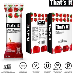 Thats it. THAT'S IT Gluten Free Apple & Strawberry Nutrition Bar, 1.2 oz., 12 Bars/Box (307-00238)