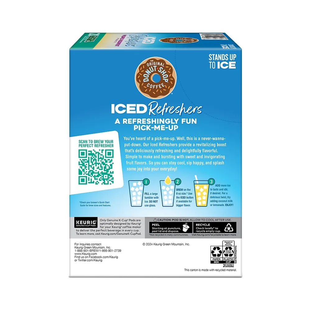 The Original Donut Shop Iced Refreshers Pineapple Passion Fruit Infused Water, Keurig® K-Cup® Pods, 20/Box (5000379381)