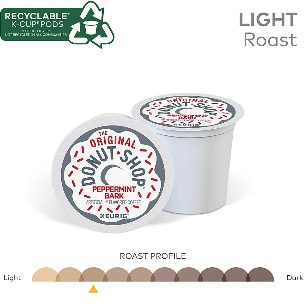 The Original Donut Shop Peppermint Bark Coffee Keurig® K-Cup® Pods, Light Roast, 24/Box (5000201015)