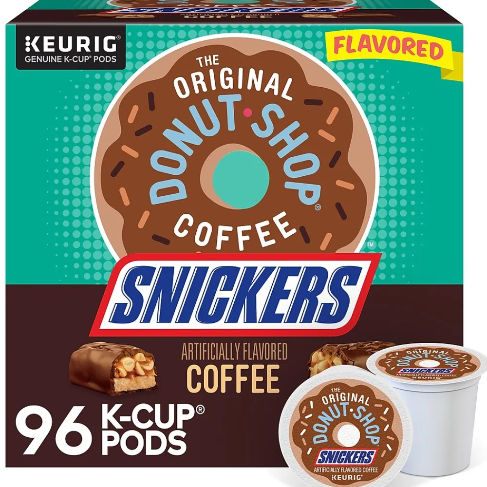The Original Donut Shop Snickers Coffee Keurig® K-Cup® Pods, Light Roast, 96/Carton (5000367239CT)
