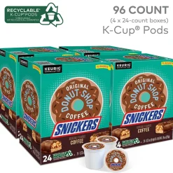 The Original Donut Shop Snickers Coffee Keurig® K-Cup® Pods, Light Roast, 96/Carton (5000367239CT)